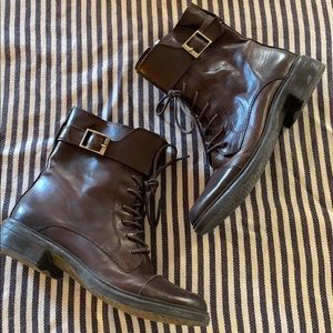 Vince Camuto lace up brown boots size 8